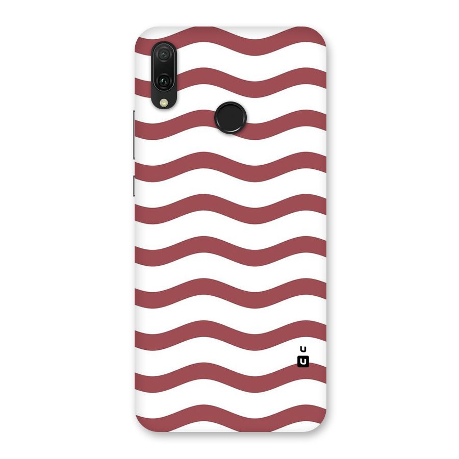 Flowing Stripes Red White Back Case for Huawei Y9 (2019)