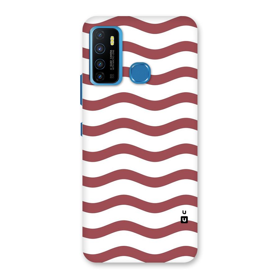 Flowing Stripes Red White Back Case for Infinix Hot 9