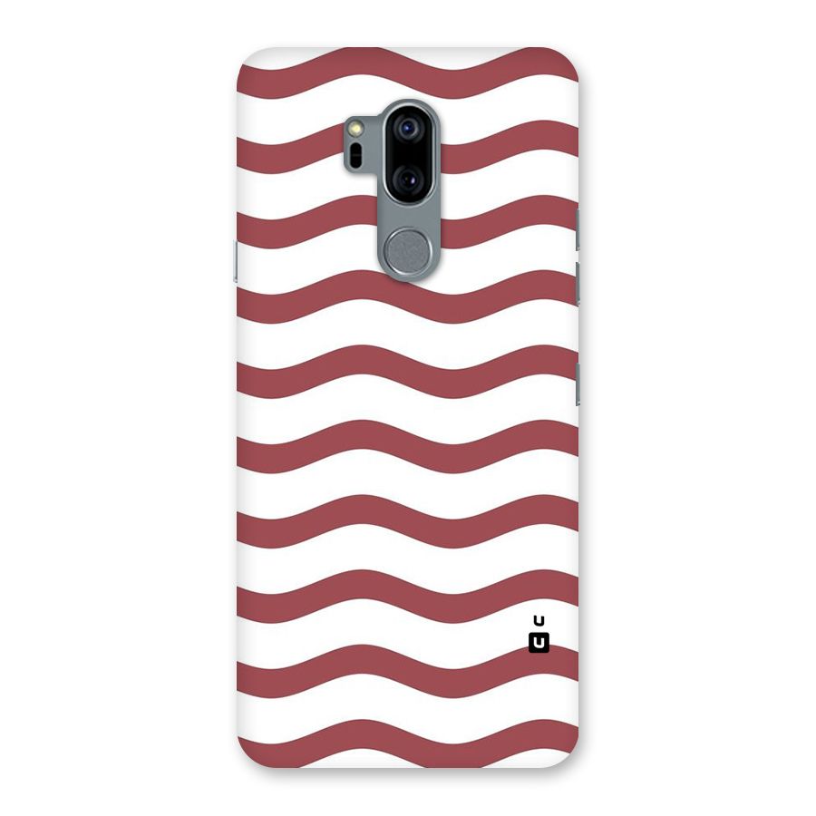 Flowing Stripes Red White Back Case for LG G7