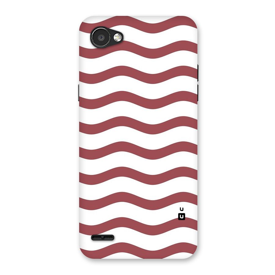 Flowing Stripes Red White Back Case for LG Q6