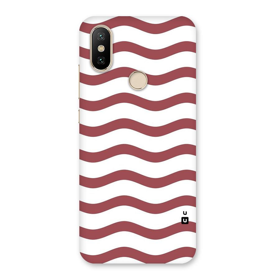 Flowing Stripes Red White Back Case for Mi A2