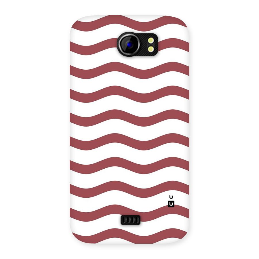 Flowing Stripes Red White Back Case for Micromax Canvas 2 A110