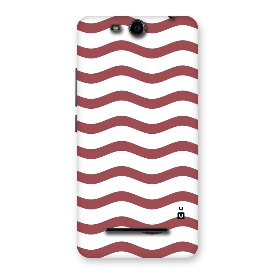 Flowing Stripes Red White Back Case for Micromax Canvas Juice 3 Q392