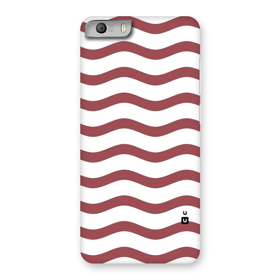 Flowing Stripes Red White Back Case for Micromax Canvas Knight 2