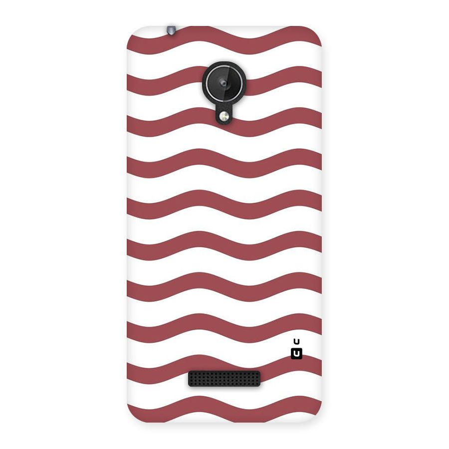 Flowing Stripes Red White Back Case for Micromax Canvas Spark Q380