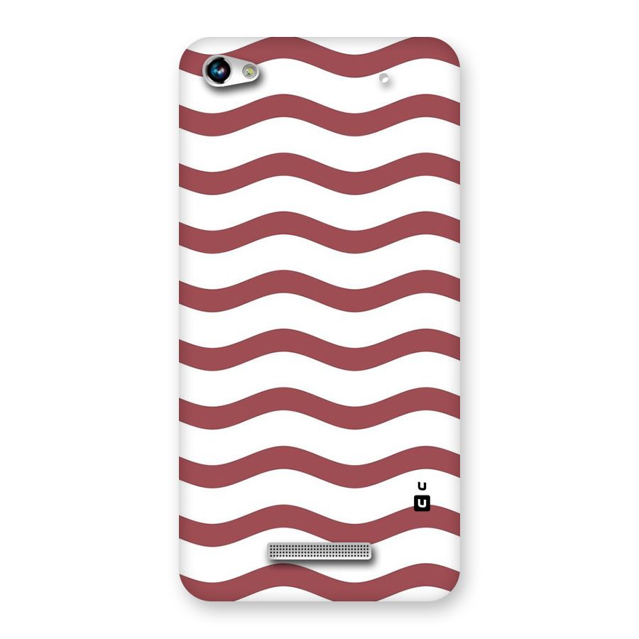 Flowing Stripes Red White Back Case for Micromax Hue 2