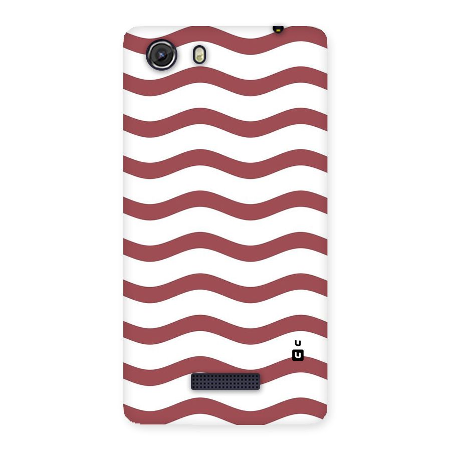 Flowing Stripes Red White Back Case for Micromax Unite 3