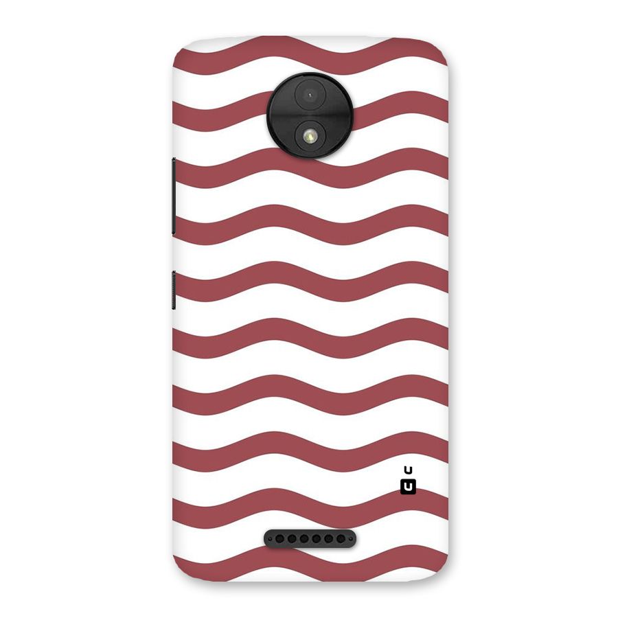 Flowing Stripes Red White Back Case for Moto C