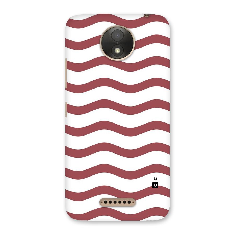 Flowing Stripes Red White Back Case for Moto C Plus