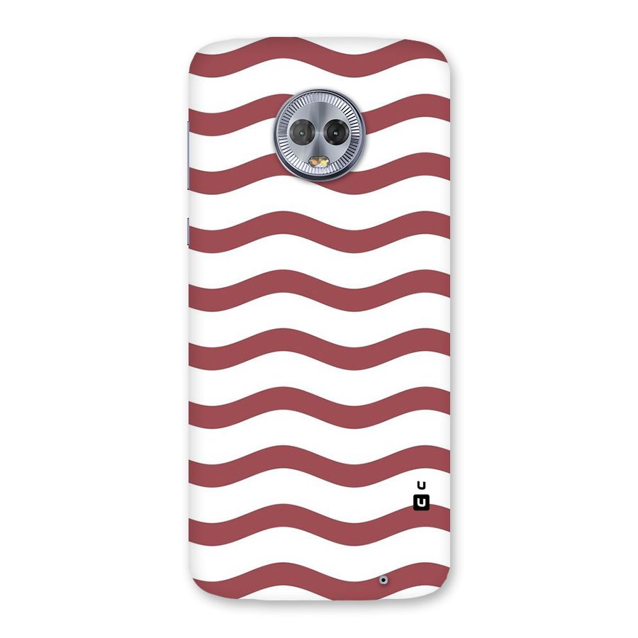 Flowing Stripes Red White Back Case for Moto G6 Plus