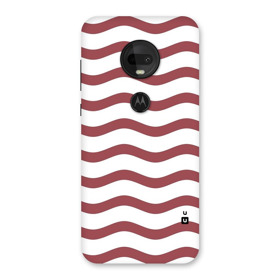 Flowing Stripes Red White Back Case for Moto G7