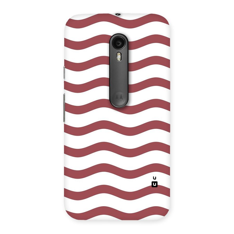 Flowing Stripes Red White Back Case for Moto G Turbo