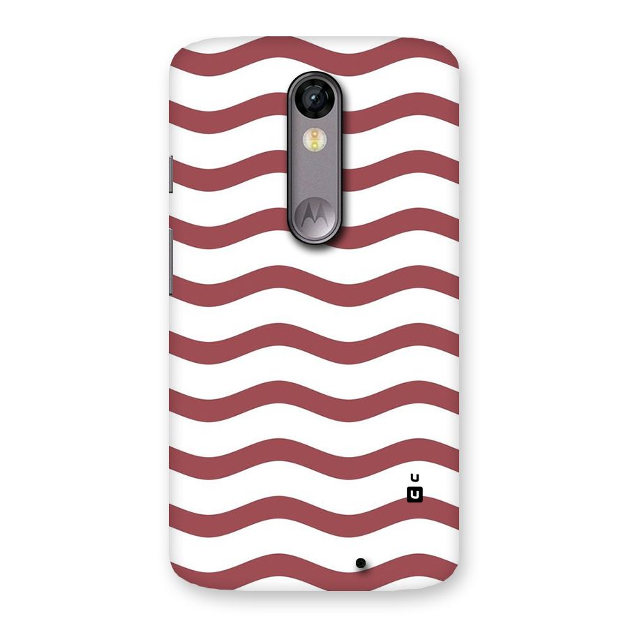 Flowing Stripes Red White Back Case for Moto X Force
