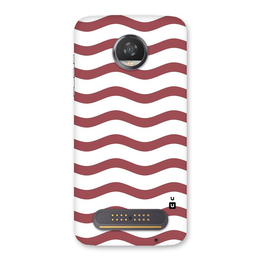Flowing Stripes Red White Back Case for Moto Z2 Play