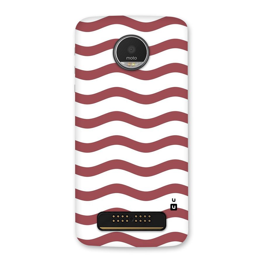 Flowing Stripes Red White Back Case for Moto Z Play