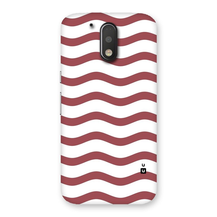 Flowing Stripes Red White Back Case for Motorola Moto G4