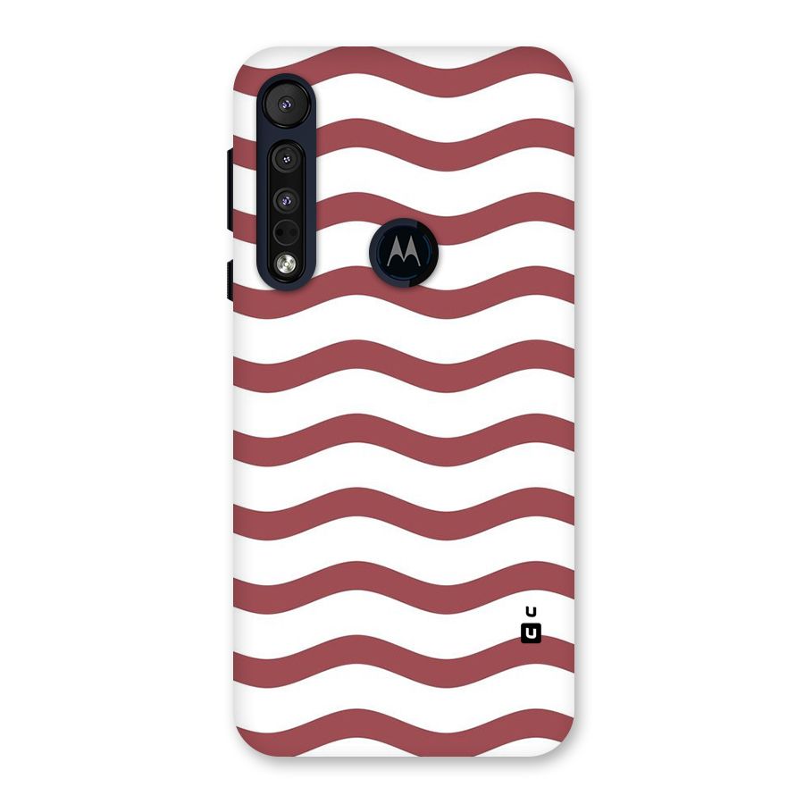 Flowing Stripes Red White Back Case for Motorola One Macro