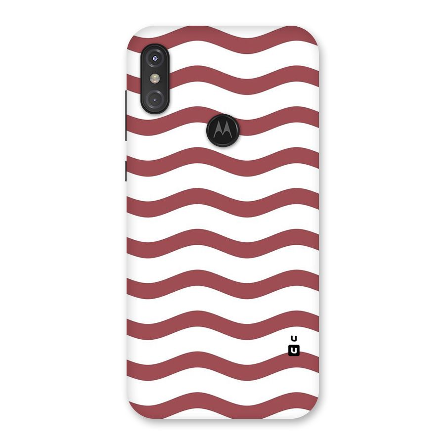 Flowing Stripes Red White Back Case for Motorola One Power