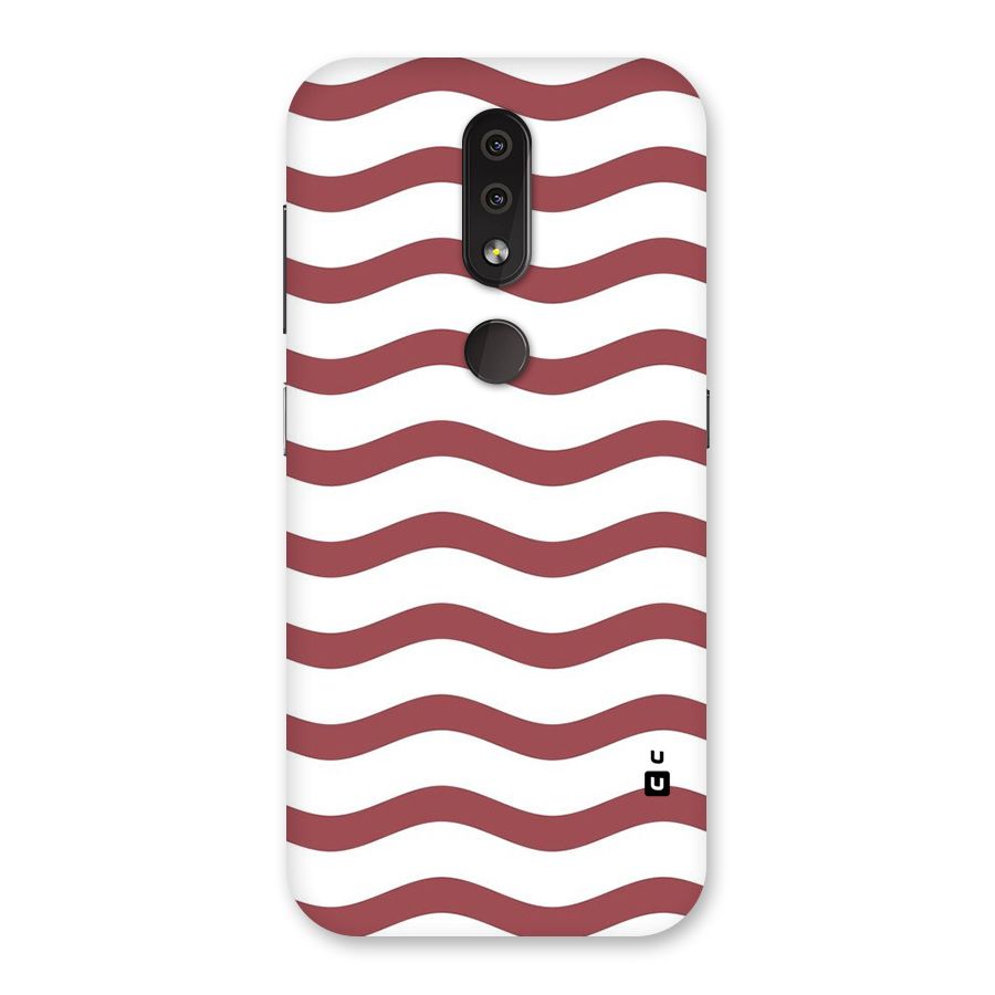 Flowing Stripes Red White Back Case for Nokia 4.2