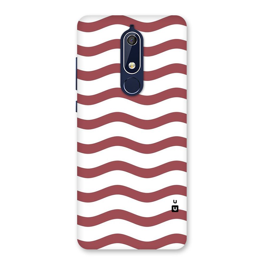 Flowing Stripes Red White Back Case for Nokia 5.1