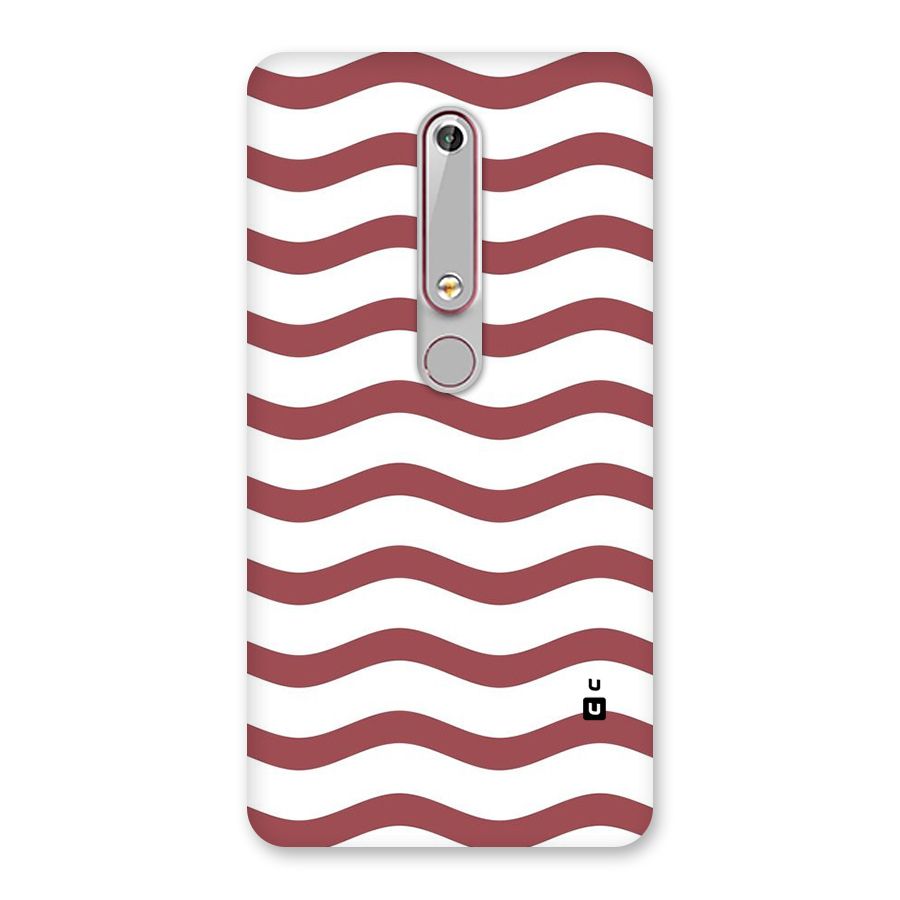 Flowing Stripes Red White Back Case for Nokia 6.1