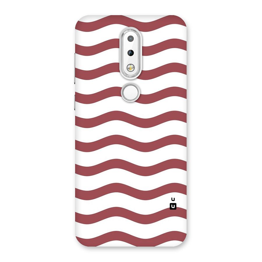 Flowing Stripes Red White Back Case for Nokia 6.1 Plus