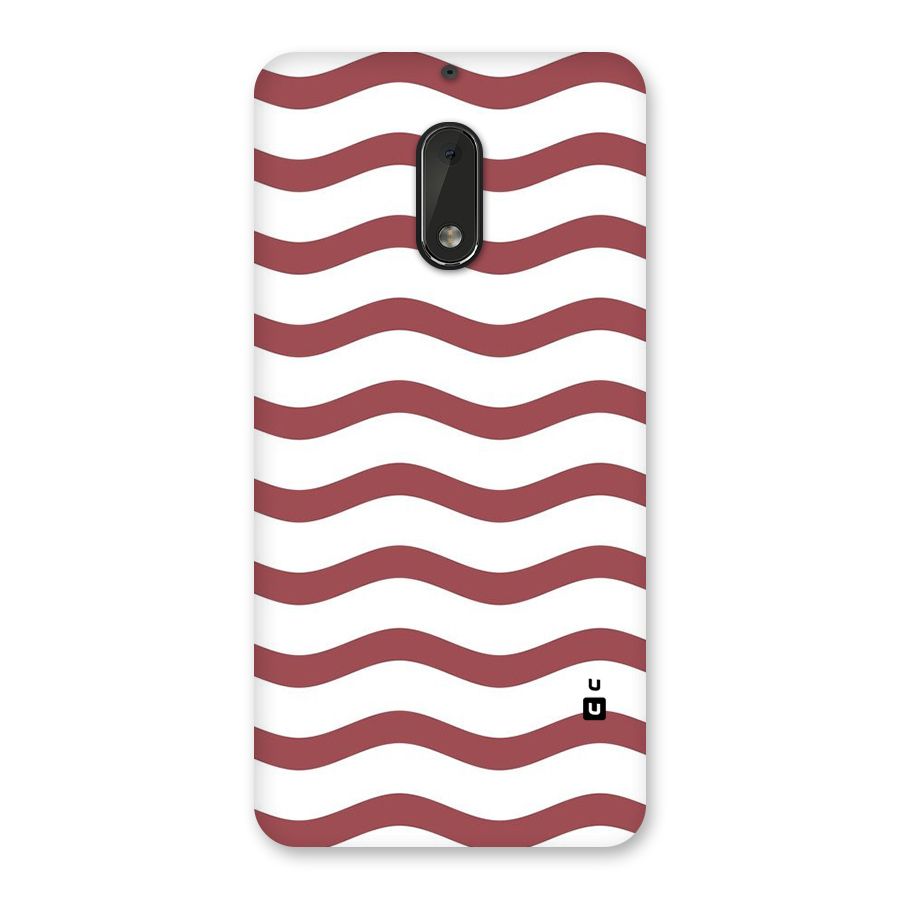 Flowing Stripes Red White Back Case for Nokia 6