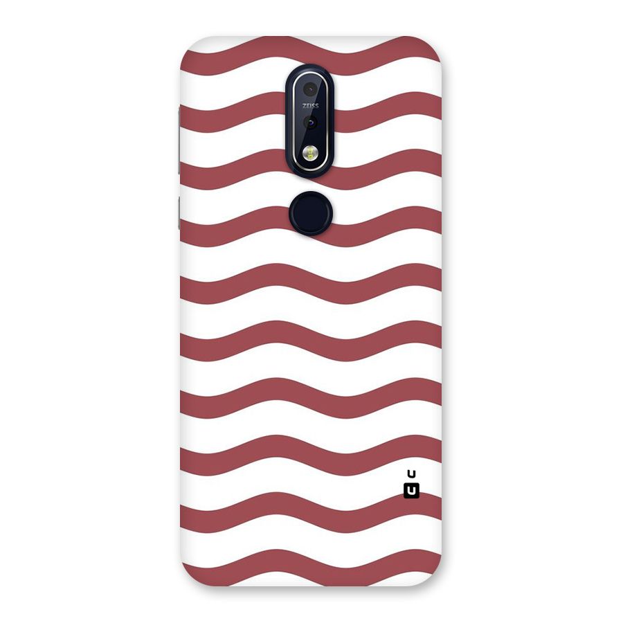 Flowing Stripes Red White Back Case for Nokia 7.1