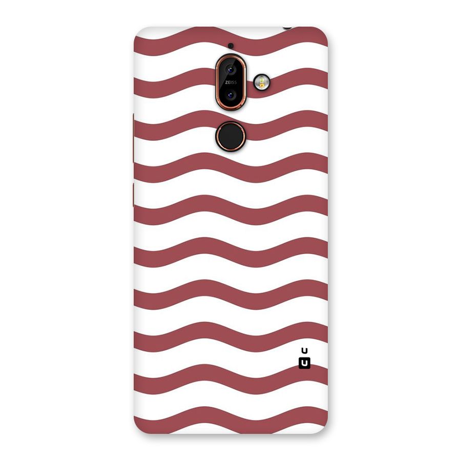 Flowing Stripes Red White Back Case for Nokia 7 Plus