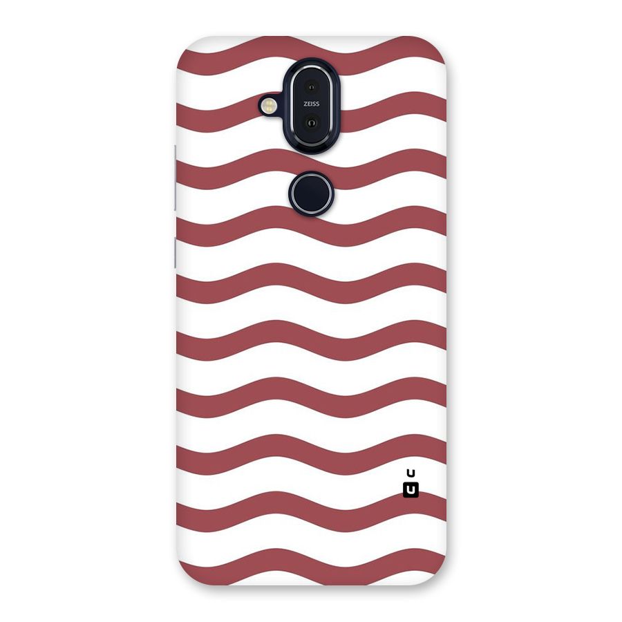 Flowing Stripes Red White Back Case for Nokia 8.1