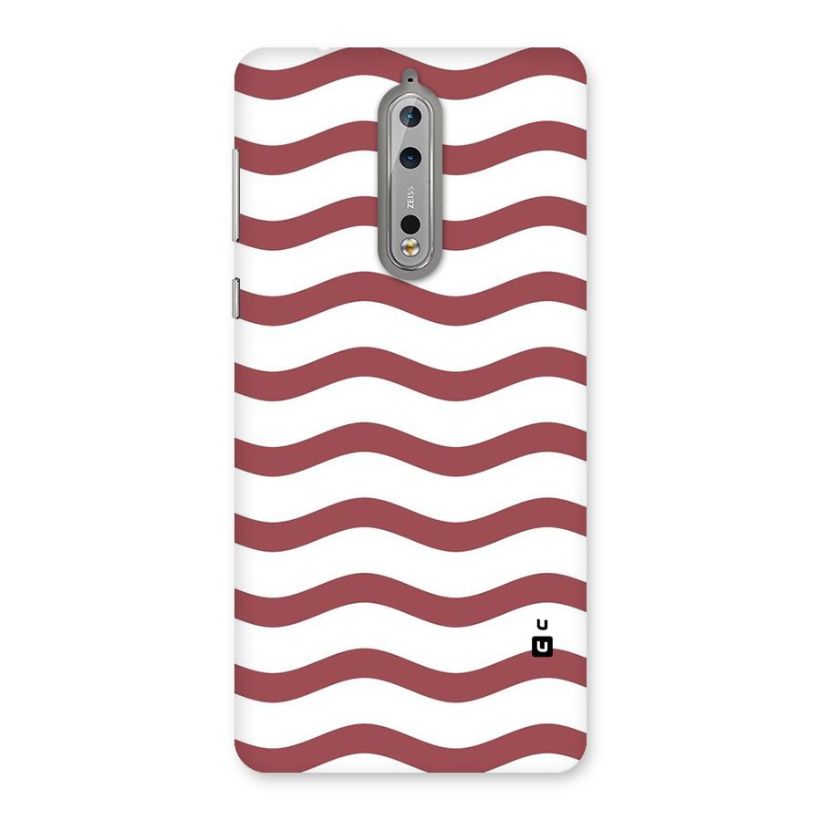 Flowing Stripes Red White Back Case for Nokia 8