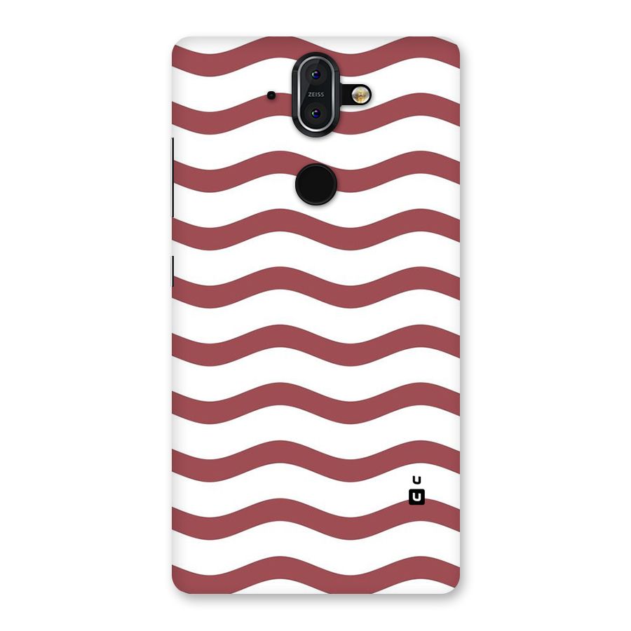 Flowing Stripes Red White Back Case for Nokia 8 Sirocco