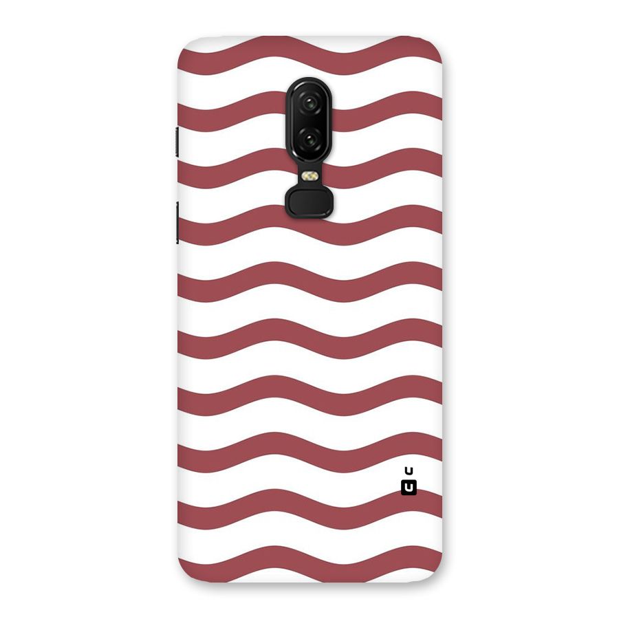 Flowing Stripes Red White Back Case for OnePlus 6