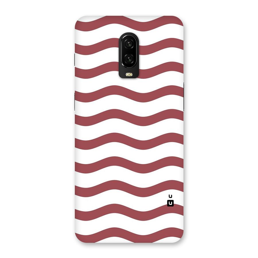 Flowing Stripes Red White Back Case for OnePlus 6T