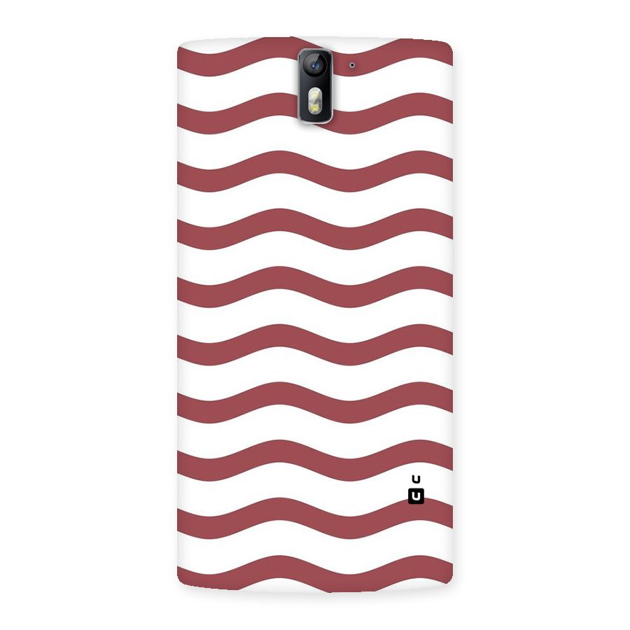 Flowing Stripes Red White Back Case for One Plus One