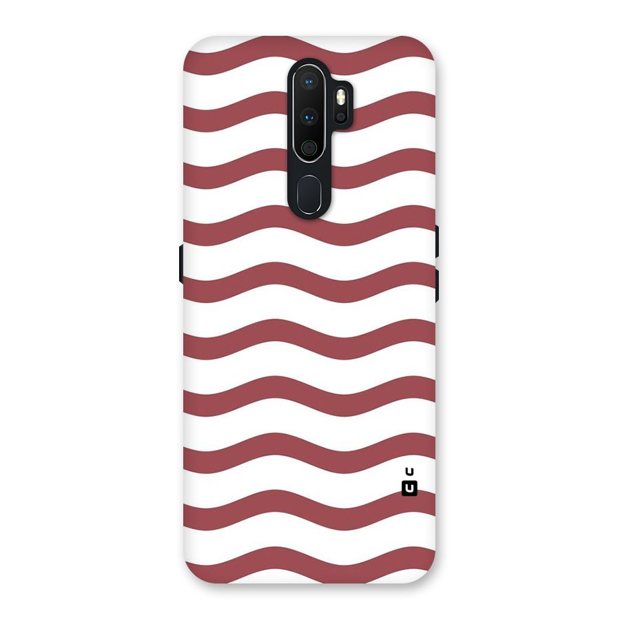 Flowing Stripes Red White Back Case for Oppo A5 (2020)