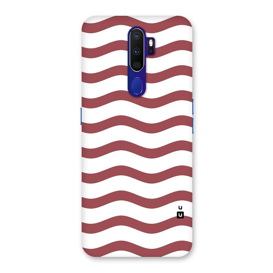 Flowing Stripes Red White Back Case for Oppo A9 (2020)