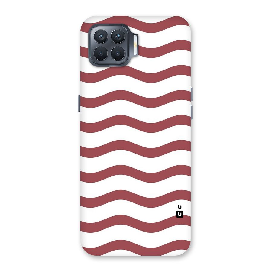 Flowing Stripes Red White Back Case for Oppo F17 Pro