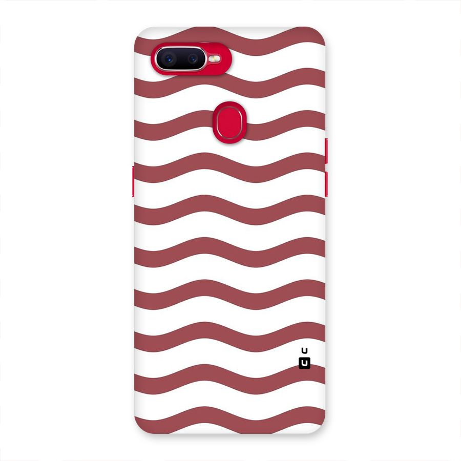 Flowing Stripes Red White Back Case for Oppo F9 Pro