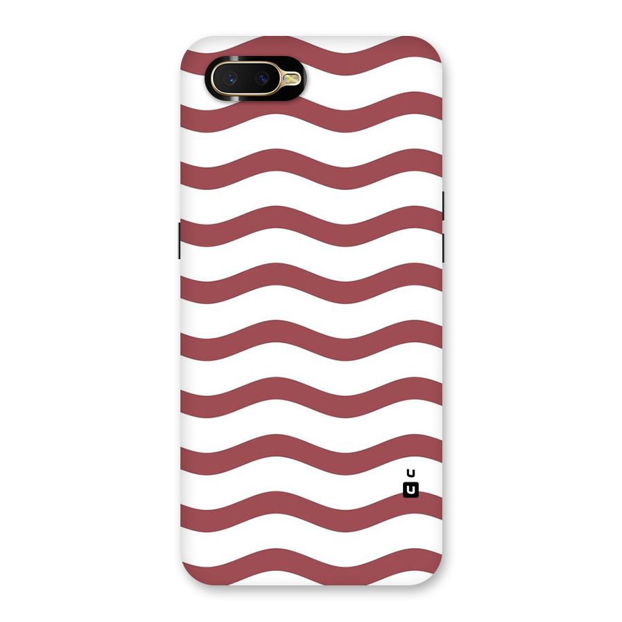 Flowing Stripes Red White Back Case for Oppo K1