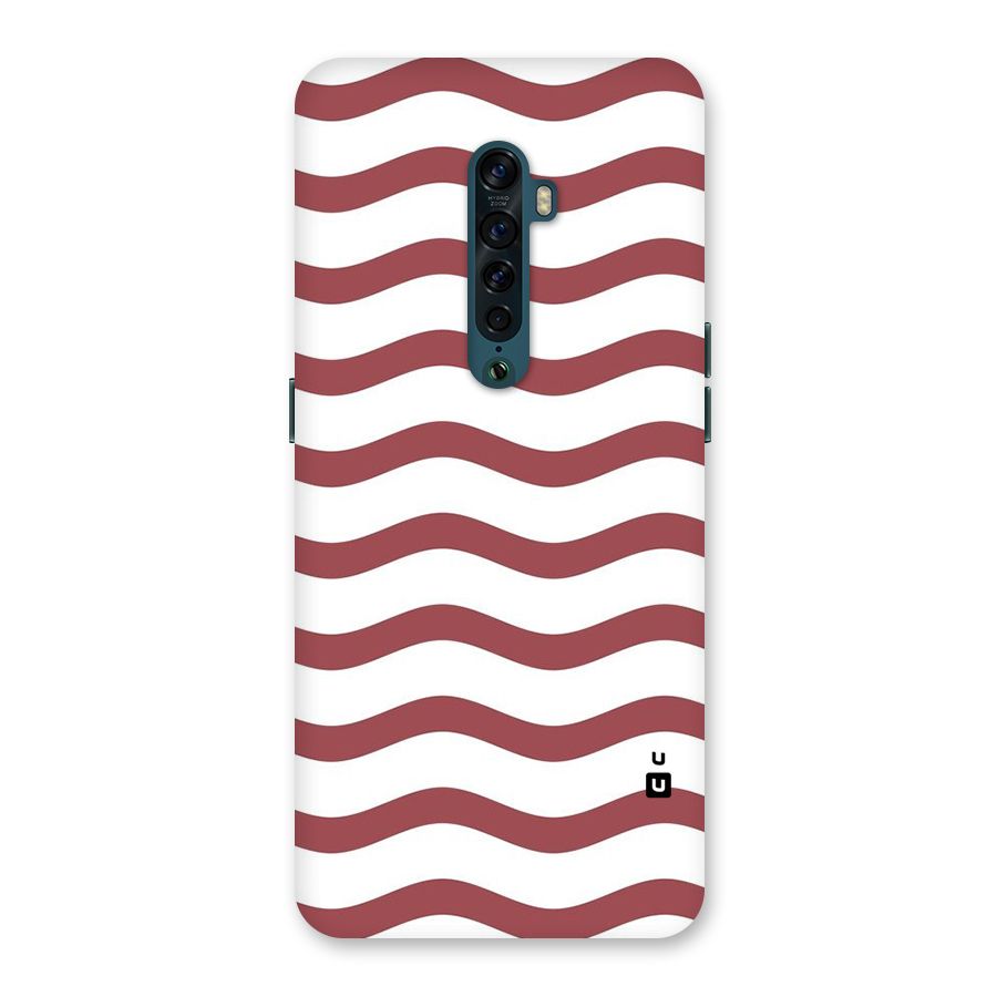 Flowing Stripes Red White Back Case for Oppo Reno2