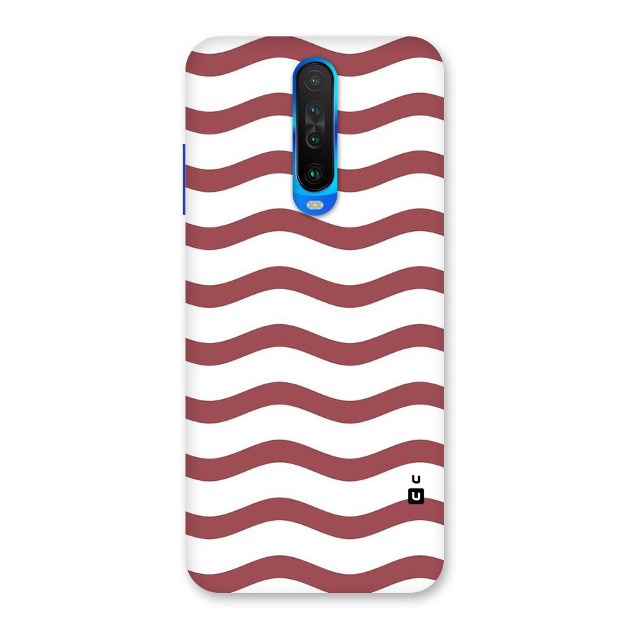 Flowing Stripes Red White Back Case for Poco X2