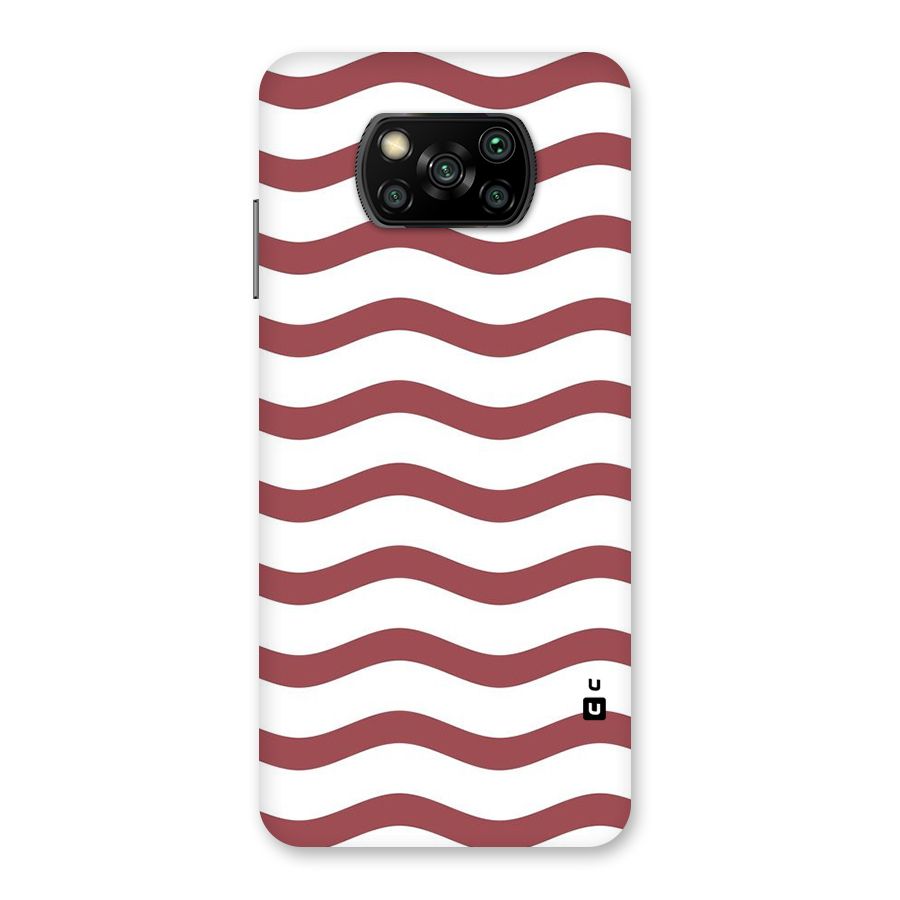 Flowing Stripes Red White Back Case for Poco X3