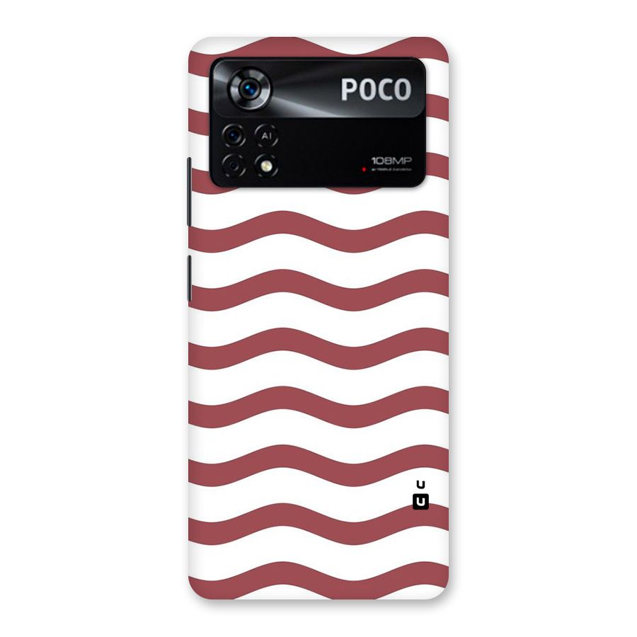 Flowing Stripes Red White Back Case for Poco X4 Pro 5G
