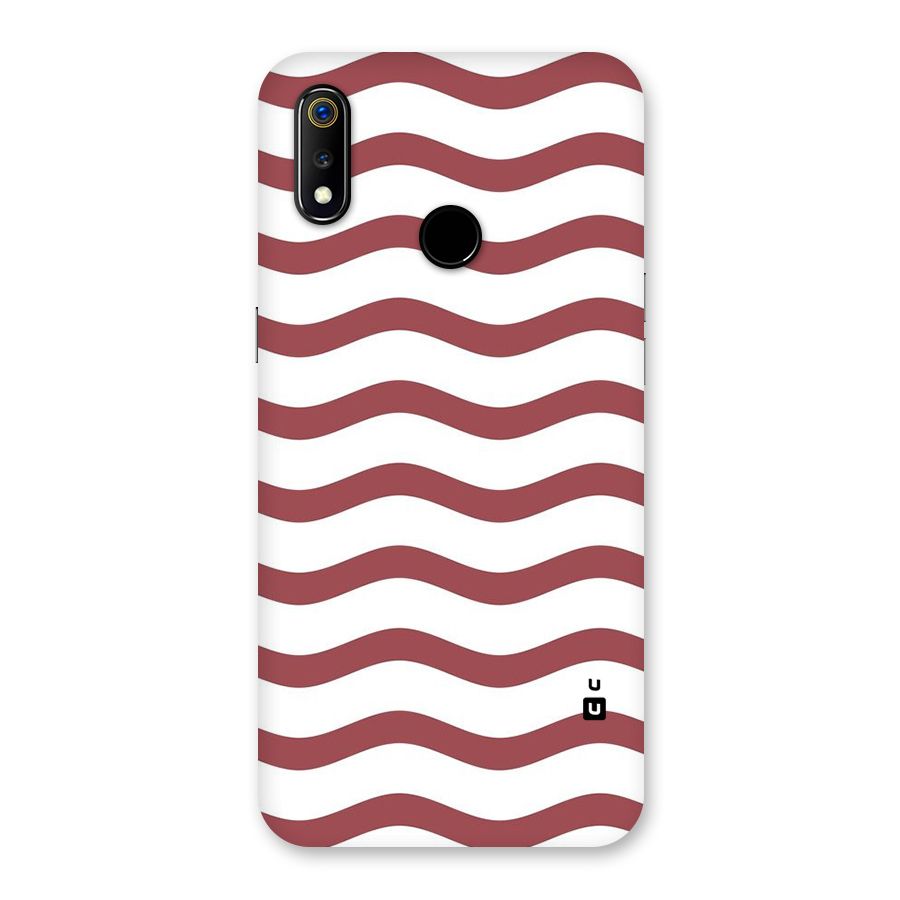 Flowing Stripes Red White Back Case for Realme 3