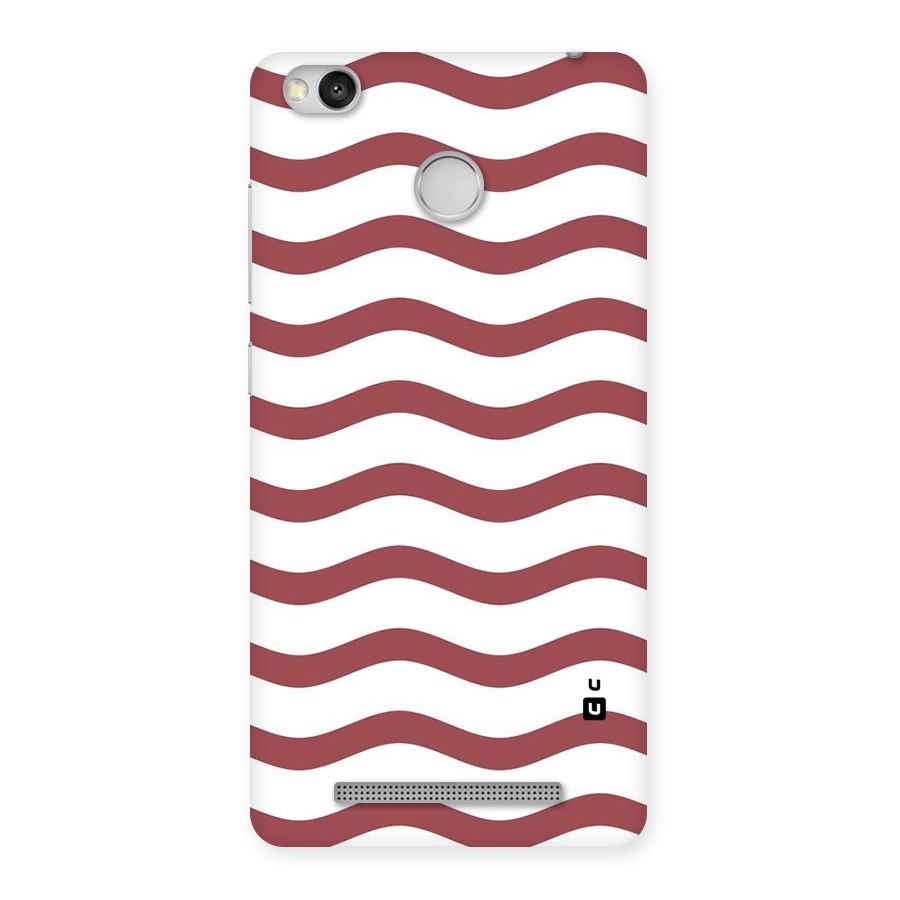 Flowing Stripes Red White Back Case for Redmi 3S Prime