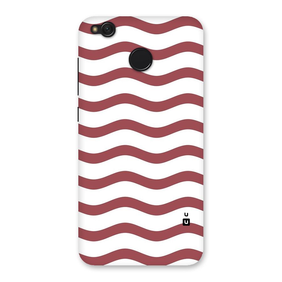 Flowing Stripes Red White Back Case for Redmi 4