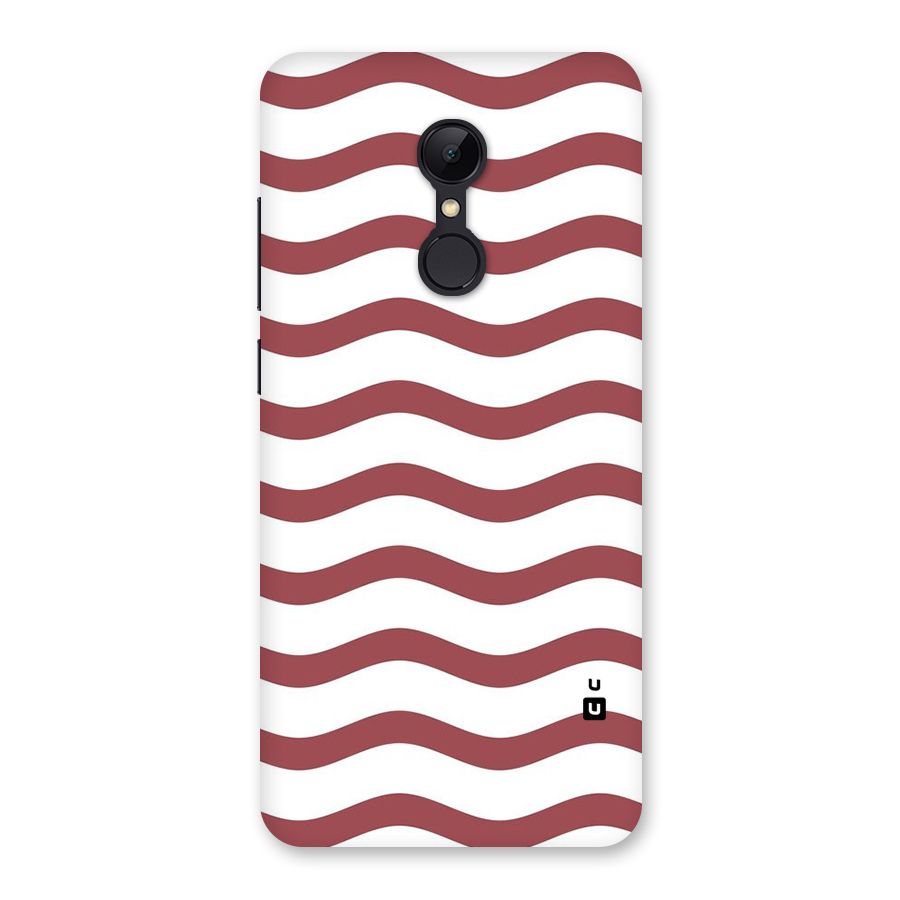 Flowing Stripes Red White Back Case for Redmi 5
