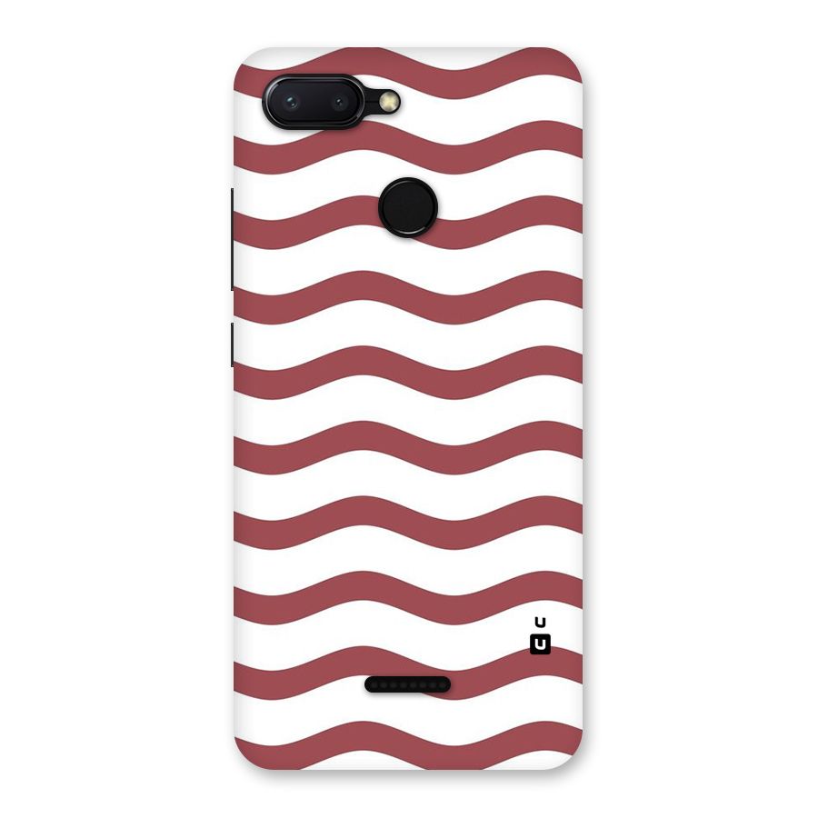 Flowing Stripes Red White Back Case for Redmi 6
