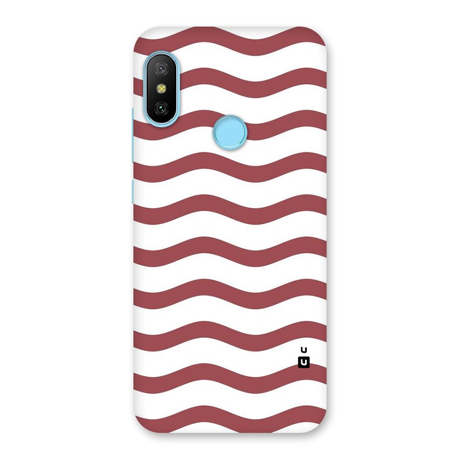 Flowing Stripes Red White Back Case for Redmi 6 Pro